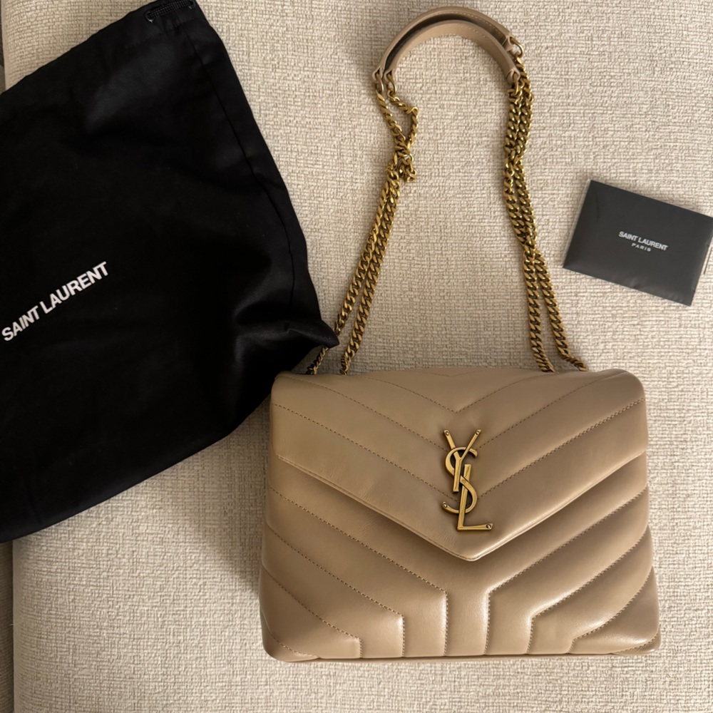 Saint Laurent Small LouLou - Dark Beige